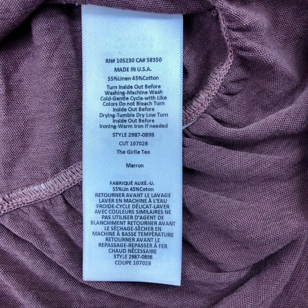 current/Elliott Girlie Tee Distressed Mauve Sz 1 - Picture 5 of 8